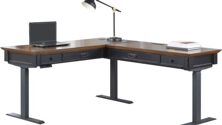 Martin Furniture Home Office L-Shape Electric Sit/Stand Desk