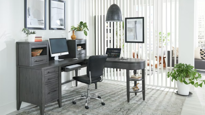 aspenhome Preston Pedestal Desk and Return I597-246 at Salt Creek Office Furniture